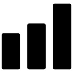 Growing bar graph icon.