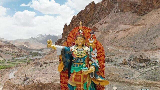 Huge statue of Guru Padmasambhava located in Ladakh, INDIA