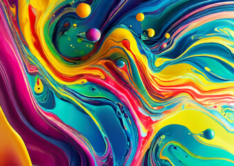 流動的でカラフルな液体