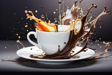 Espresso Elegance, A Dynamic Splash Capturing the Heart of Coffee Culture