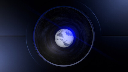 View of space as a universal background for graphic design, planet and infinity, 3D rendering, nobody