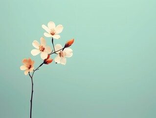 background white flower minimal