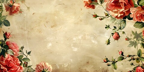 Blank card with floral border perfect for weddings or Mothers Day. Concept Blank Card, Floral Border, Weddings, Mother's Day, Greeting Card