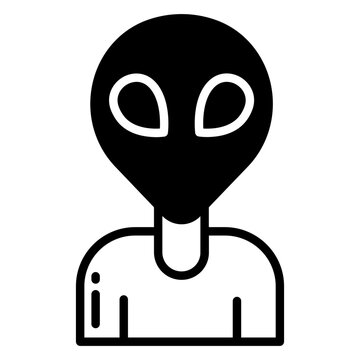 Alian glyph and line vector illustration