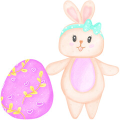 easter bunny with easter eggs