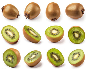 A vibrant cluster of plump kiwi fruits, bursting with juicy goodness and representing the beauty of natural foods