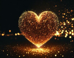 illustration of glitter glow heart idea for Valentine's day abstract background