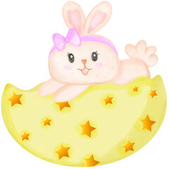 easter bunny with easter egg