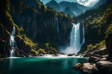  waterfall in yosemite generated by AI technology © abdur