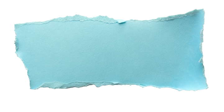 sky blue piece of torn paper isolated on transparent background design elements. - Powered by Adobe