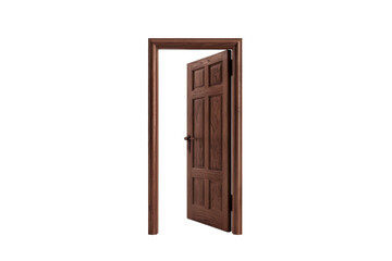 Open home door elements for open and close isolated on transparent png background, interior design concept.