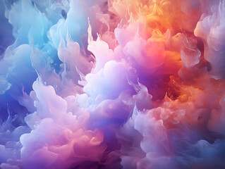 Background of clouds of fractal foam and abstract lights on the subject of art - obrazy, fototapety, plakaty