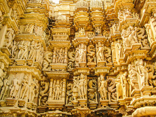photo of khajuraho sculpture in india