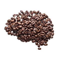 Obraz premium Coffee brain art: Creative coffee arrangement in brain shape.
