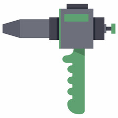 Electric rivet gun vector cartoon illustration isolated on a white background.