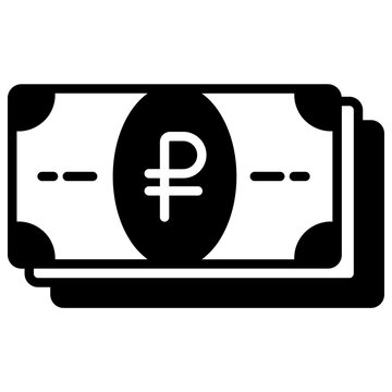 Rubel glyph and line vector illustration