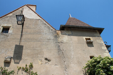 old stone house in a village (apremont-sur-allier) in france 