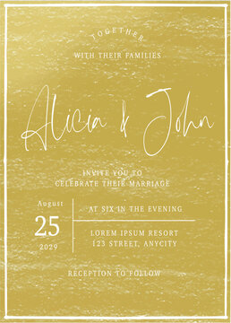 yellow textured background watercolor wedding invitation card mockup template free