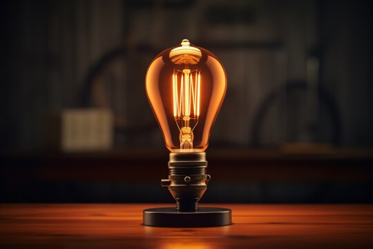 A Light Bulb On A Table