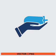 Food in hand icon design vector graphic of template, sign and symbol 