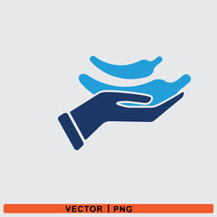 Food in hand icon design vector graphic of template, sign and symbol 