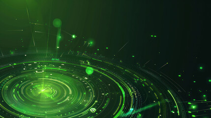 Obraz premium Green circle and line technology abstract technology innovation concept vector background and glowing light.