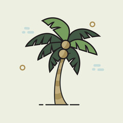 Palm tree minimal vector illustration