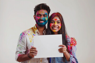 Vibrant Couple Holds Message Board Ready for You