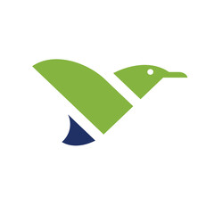 Abstract bird logo design.  Smart clean and modern logo design inspiration