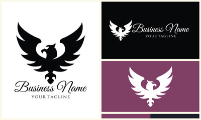 silhouette eagle head logo template