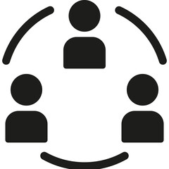Business Management  Collaboration Icon in Glyph Style