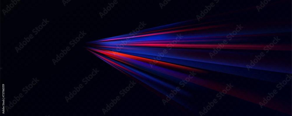 Aufkleber horizontal neon lines.blue speed lines.motion light effect.vector. red.vector illustration of a blue