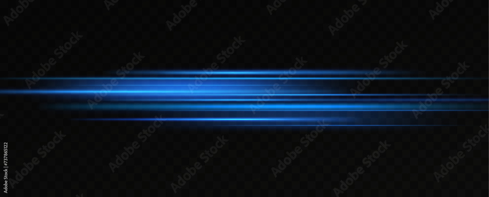 Aufkleber horizontal neon lines.blue speed lines.motion light effect.vector. red.vector illustration of a blue