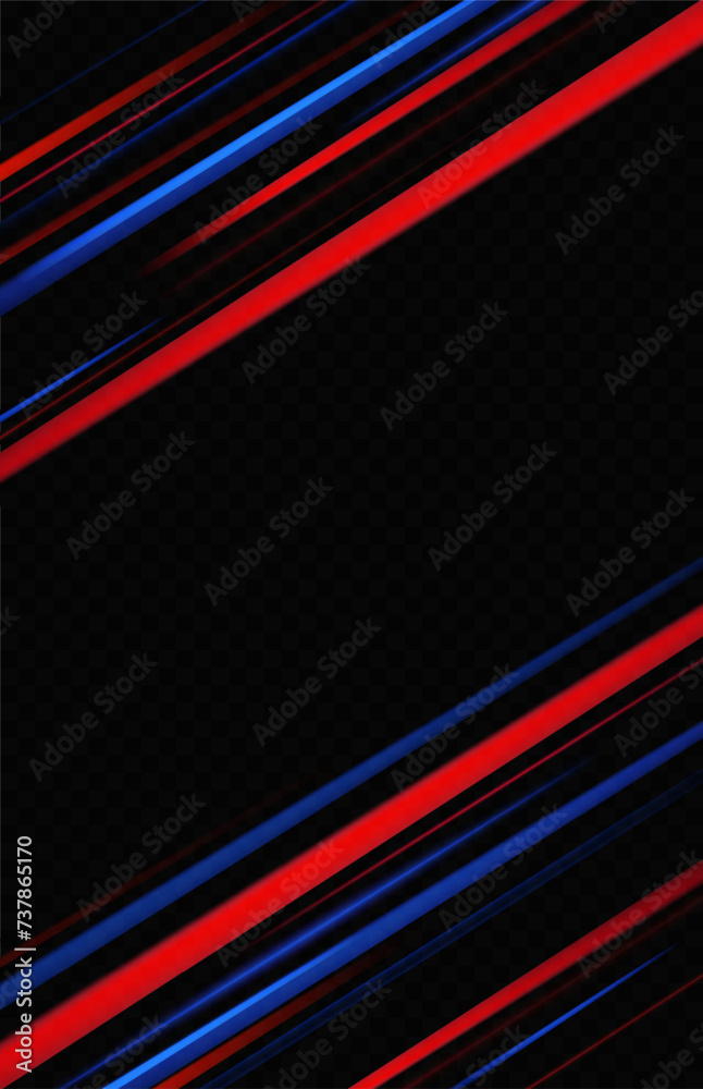 Leinwandbilder Horizontal neon lines.Blue speed lines.Motion light effect.Vector. red.Vector illustration of a blue color. Light effect. Abstract laser beams of light. Chaotic neon rays of light .