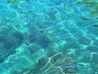 Fototapeta na wymiar Sea water ripples beautiful aqua background.