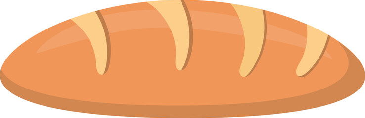 illustration of a french loaf bread in flat style