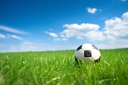 a football ball in the grass