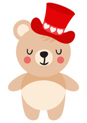 Fototapeta premium Cute teddy bear with red hat