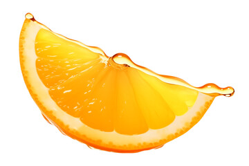 Oil on orange slice isolated on transparent background.