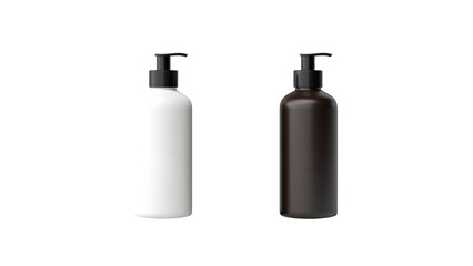 Hand soap bottle mockup cut out. White and black bottle mockup cutout - obrazy, fototapety, plakaty
