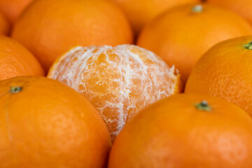 orange tangerines on the table