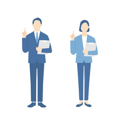 ポイントを説明するビジネスパーソン