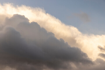 blue sky and clouds in windy weather