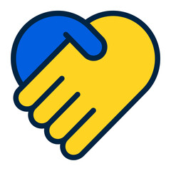 Business Management  Handshake Icon in Color Style