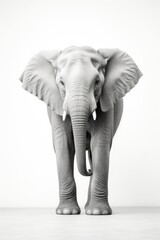 Fototapeta na wymiar African Elephant Isolated, Big Africa Animal, Gray Elephant on White Background