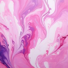 Pink and Purple Swirled Paint Texture Background, Colorful Swirl Pattern, Flowing Paint Banner