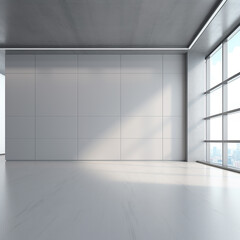 Fototapeta premium brand new interior of office with white wall