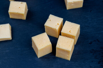 fresh orange cheese cut into cubes