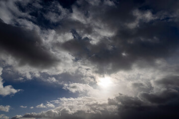 blue sky and clouds in windy weather