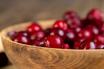 frozen berries of red ripe cherries